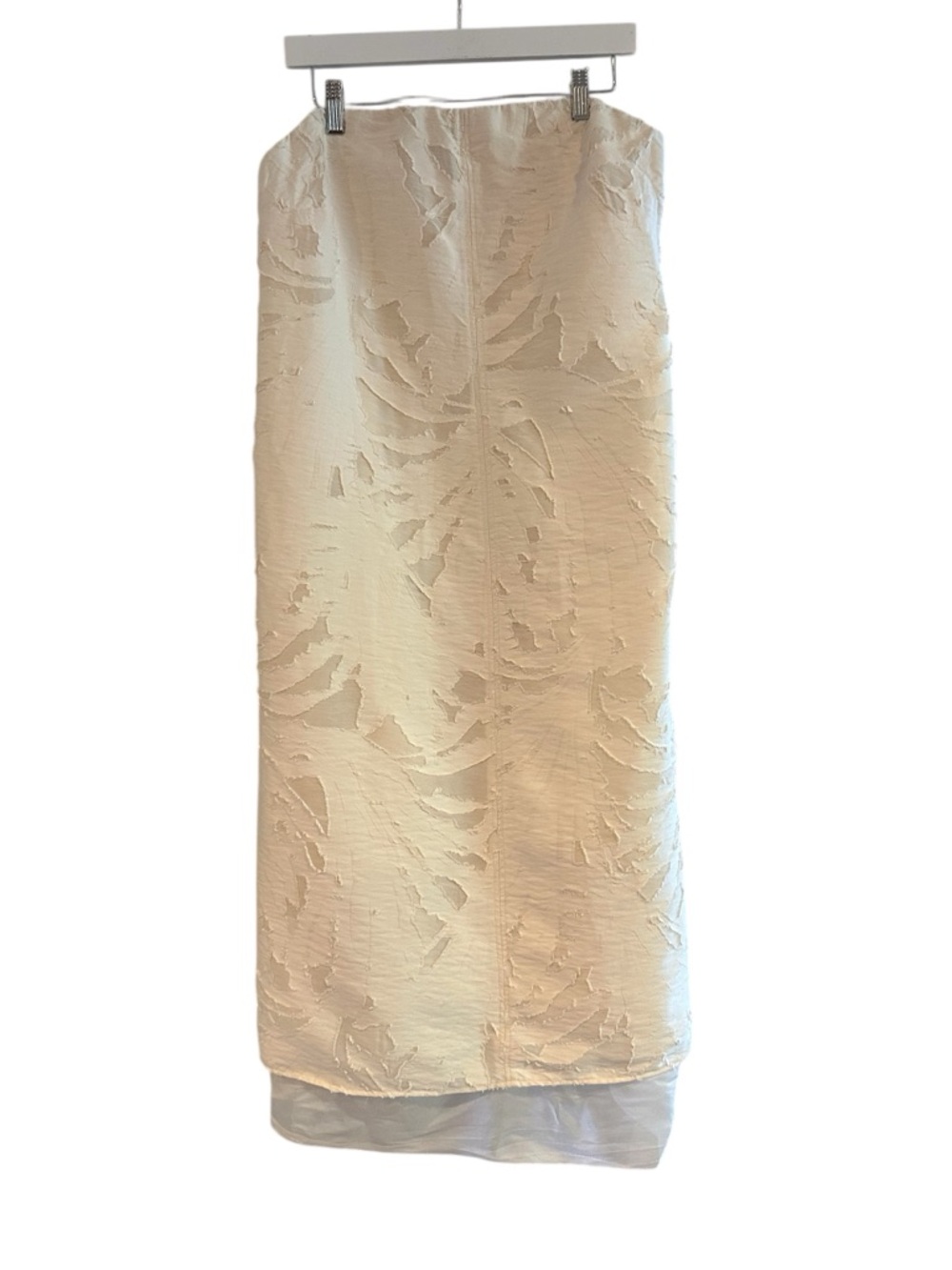 H&M Chic Strapless Ivory Textured Dress